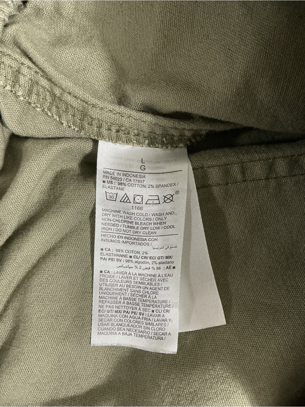 Old Navy Women’s Large Olive Utility Pull-On Pants Relaxed Tapered - Picture 7 of 7